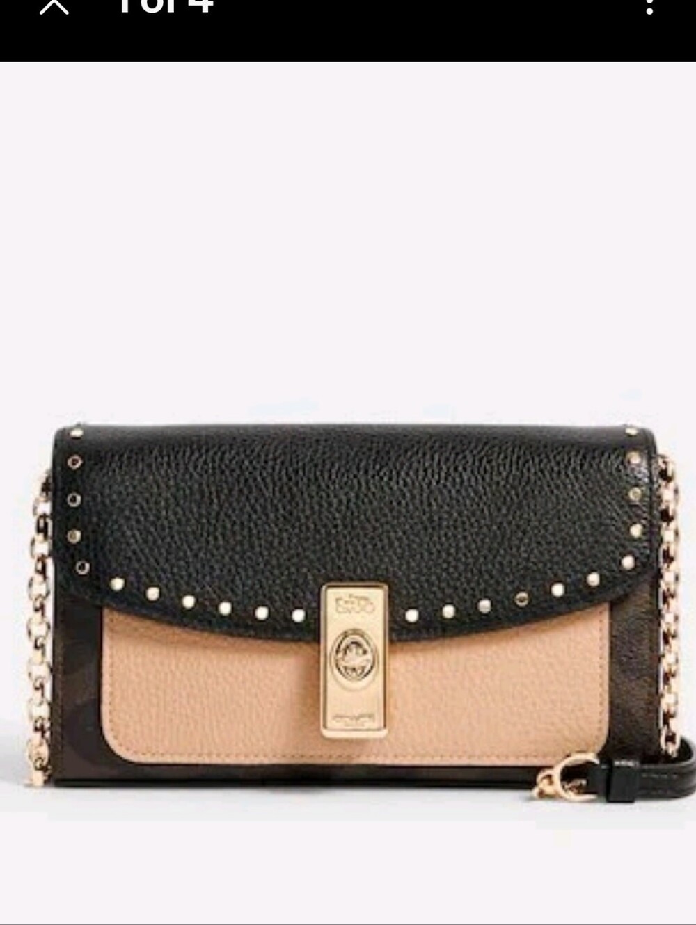 Coach Lane Leather Chain Shoulder Bag.
